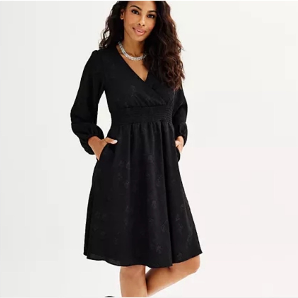 Draper James Black Smocked Waist Dress‎